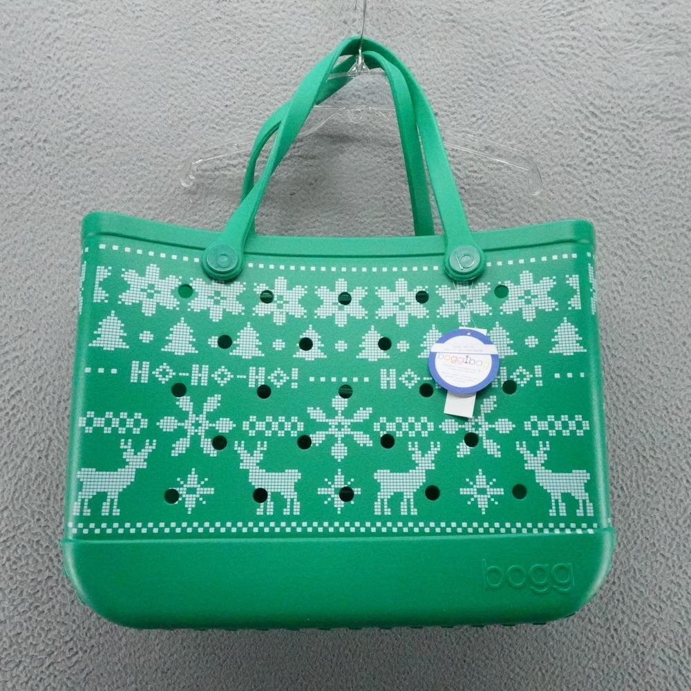 Bogg Bag Ugly Sweater Green Reindeer Snowflake Christmas Tote‎ Bag NEW